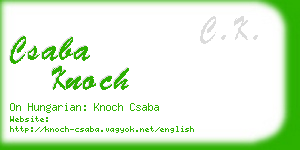 csaba knoch business card